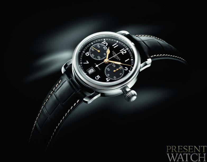 Longines avigation oversize crown second time-zone